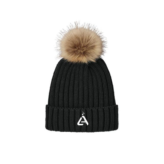 Knit Faux Fur Pom Beanie
